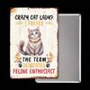 Vintage Feline Enthusiast Tin Sign Metal Wall Art Retro Home Decor Pub Bar