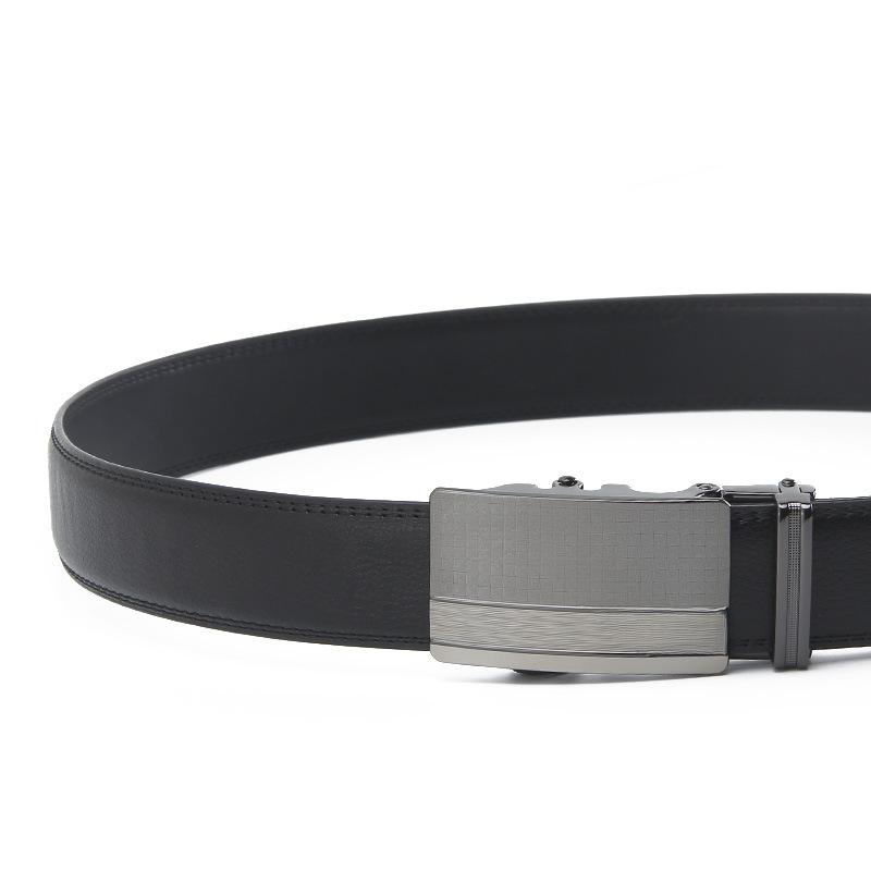Men's Second Layer Cowhide Genuine Leather Automatic Buckle Belt Men's Youth Cowhide Business Casual Belt