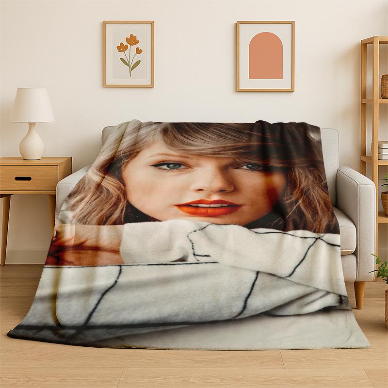 

Singer T-Taylor Singer Music Flannel Blanket Soft Warm Throw Blanket for Bedroom Living Room Bed Travel Camping Picnic Gift 75x90cm