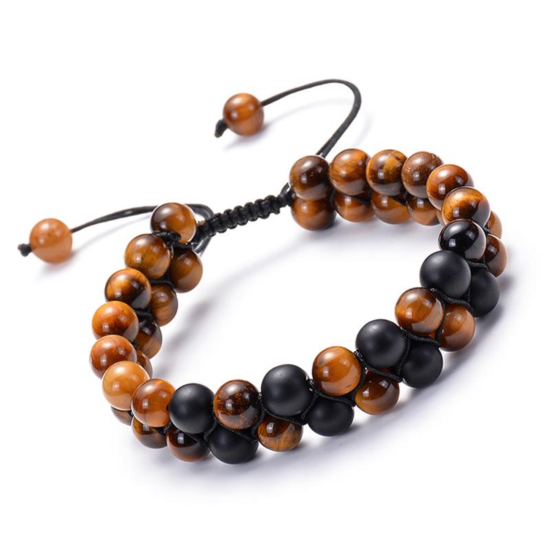 JYL TS Bracelet Double-Layer Eye  Wrapped Design Boosts Strength & Charm Double layer tiger eye