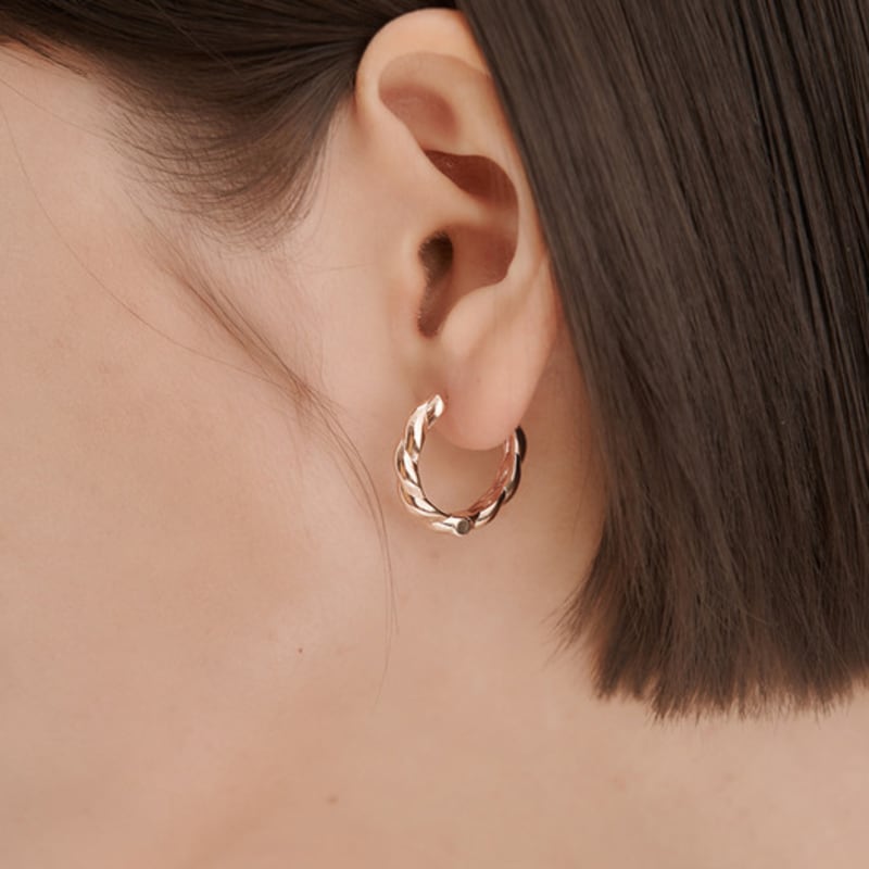 ELLE Jewelry 14K GF Twisted Round One-Touch Earrings ELGPEE557