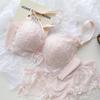 Back Garden Underwear Women's Small Breasts Gather Lace Sexy Bra Top Support Anti-sagging No Steel Ring Bra Set