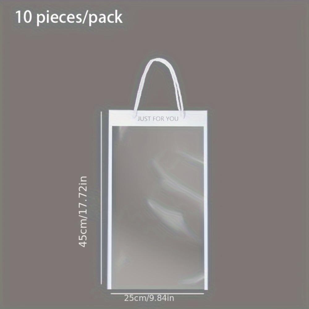 10 Pcs Rectangle Clear Flower Packaging Bags Plastic Flower Bouquet Gift Bags  Festival