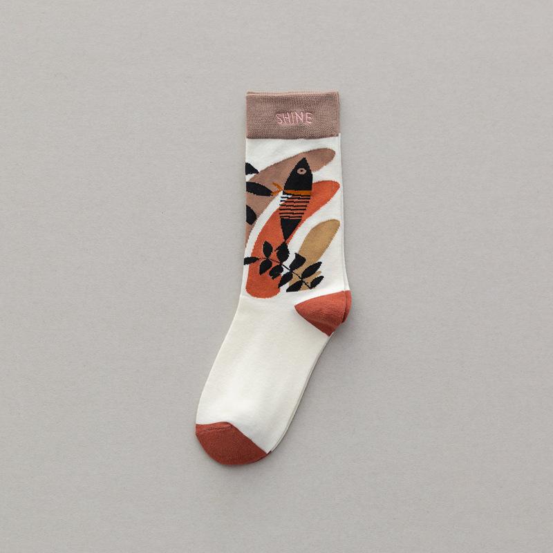 Personality Tide Socks Fashion Ins Trend Graffiti Sports Couple Socks In the Tube Letter Embroidery Cotton Socks