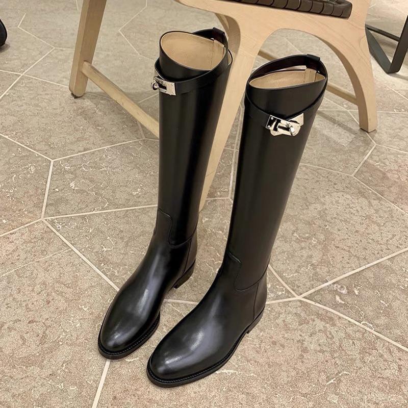 

Противоскользящие, Водонепроницаемые Ремешки с Пряжками, Сапоги на Толстом Каблуке, Женские Сапоги, Длинные Сапоги, Женская Обувь 40 чёрный