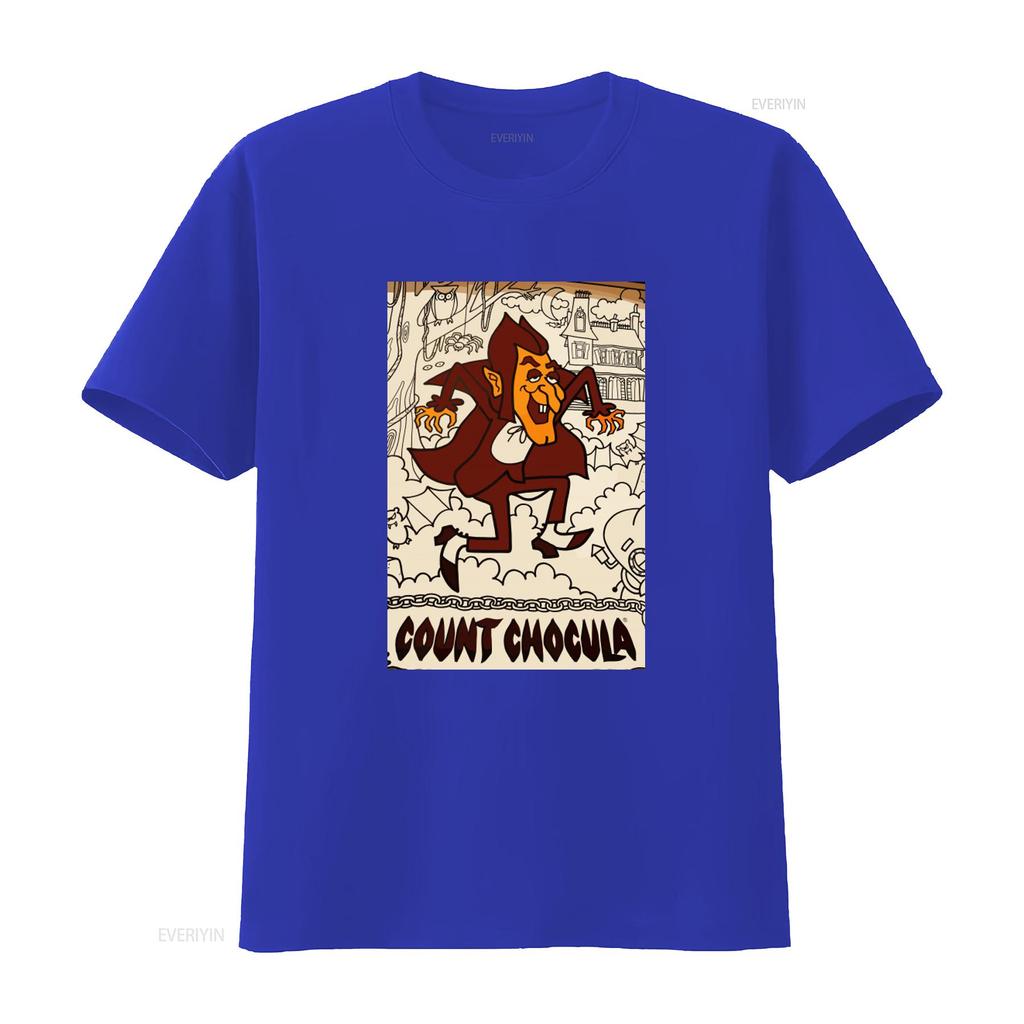 Count Chocula Retro Cereal Ad Vintage Poster T Shirt Heavy Cotton Classic Cartoon Print Vintage Designer Clothes