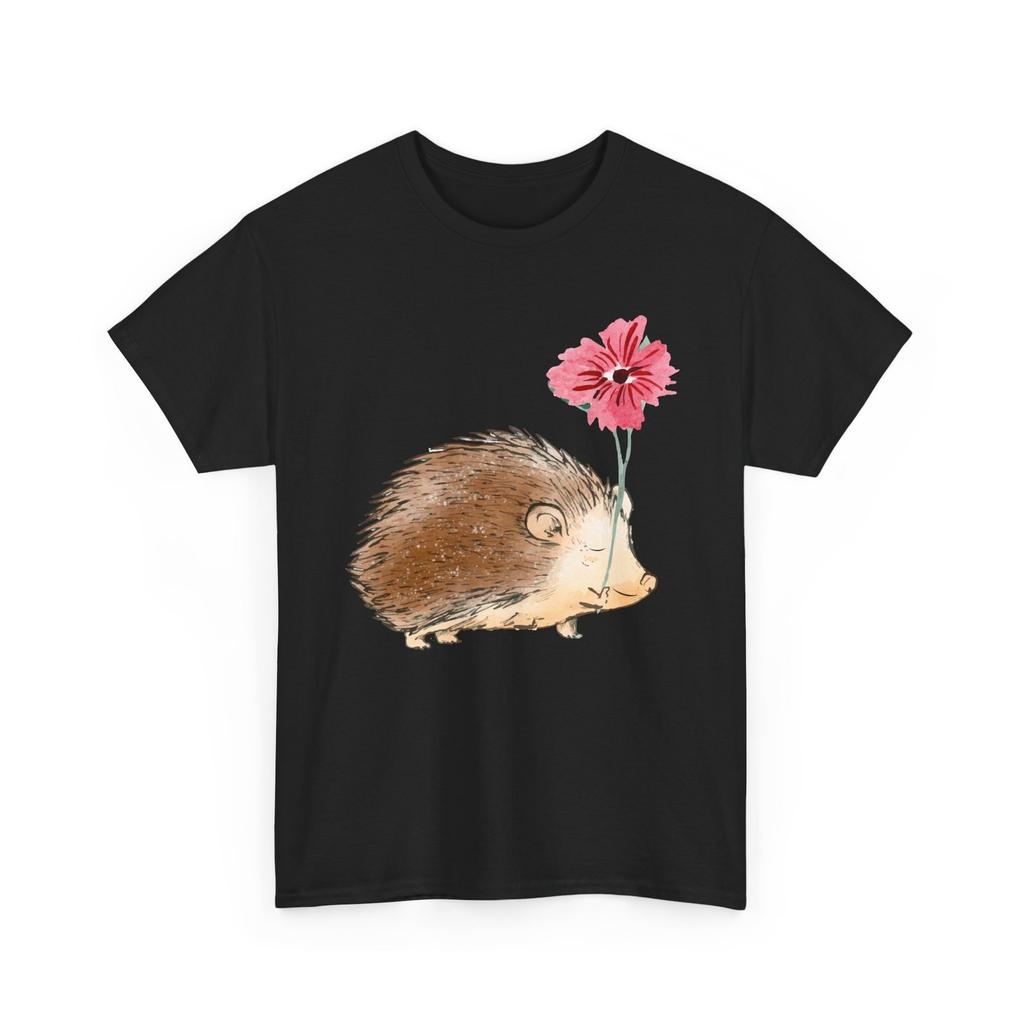 Hedgehog T-Shirt, Hedgehog with Flower Hedgehogs Animals Lovers Women Men Shirt