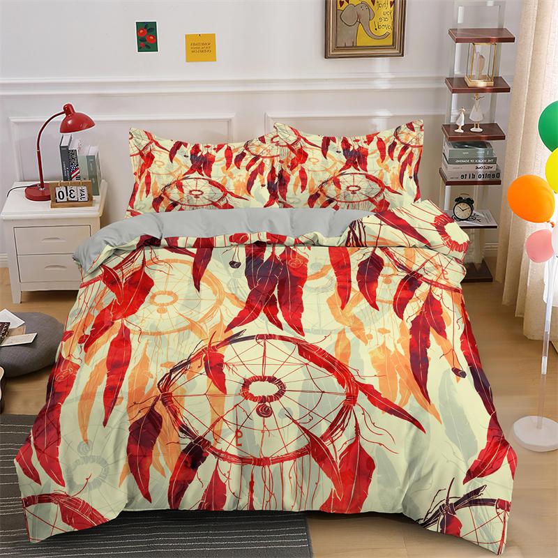 2/3pcs Dream Catcher Duvet Cover Set Bedding Queen King Kids Boy Girls Bed Set Quilt Cover Polyester Comforter Cover Bedding Set
