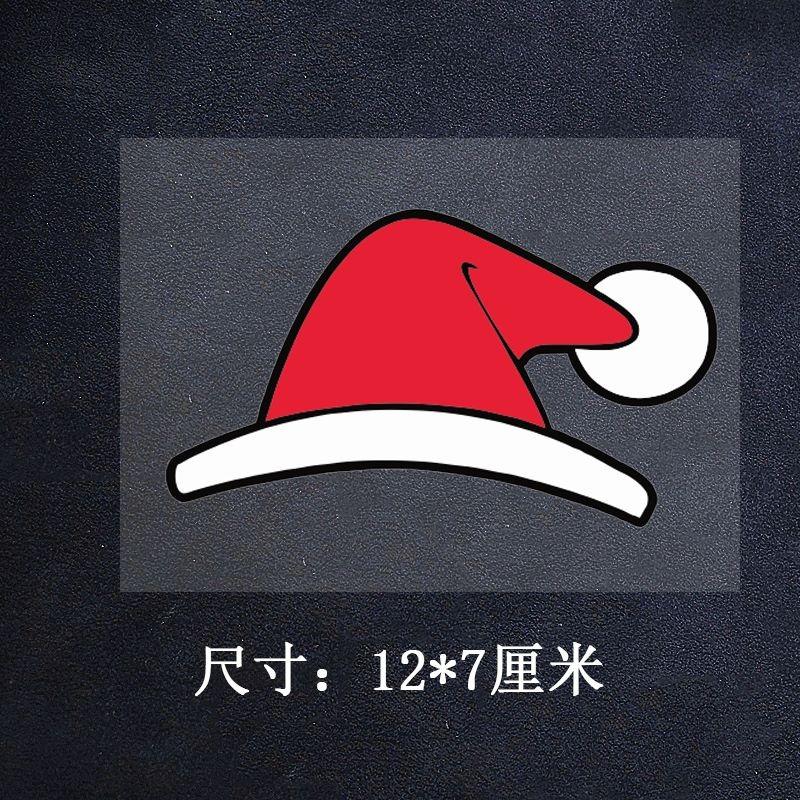 Christmas Decoration Decals Christmas Hats Snowmen Santa Claus Car creative Stickers Reflective Decals For BMW Tesla Accessories