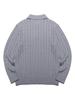 20TH HOLE Cable Collar Men'S Long Sleeve Knit [M/Grey]
