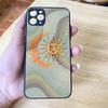 Retro Tarot Sun Moon Stars frosted Shockproof For iPhone 16 15 11 12 13 14 Pro Max X XSMAX Mini Phone Case