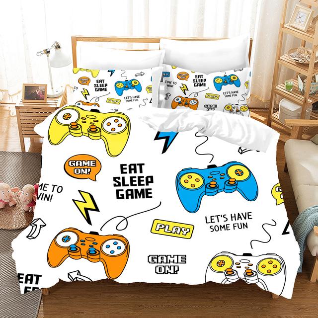 Fashion Gamepad Bedding Set Kids Game Comforter Quilt Adult Gift Bed Linen Bedroom Duvet Covers Single Queen King Size