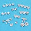 10 Pezzi Strass Scintillanti Termoadesivi Toppe a Forma di Cuore Stella Fiocco Toppe con Strass Per Cucito e Progetti di Sartoria