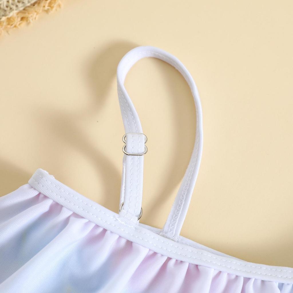 Girls' One-Shoulder Mermaid Swimsuit - Strappy One-Piece for Baby and Toddler Beachwear