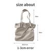 Retro Dot Women's Canvas Shoulder Bag Ruched Design Ladies Commute Shopping Bags Large Capacity Female Travel Tote Purse Handbag