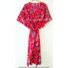 Indian Red Long Bird Print Cotton Hippie Maxi Women Boho Nightwear Caftan Dress CKFTN-SCRN-FULL-BUYIT-042