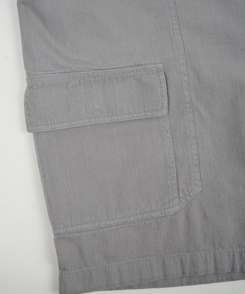 BIRBANTE Cation Washed Cargo Half Pants - Light Grey