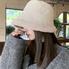 Lamb Fleece Cotton Windproof Women's Plush Hat Autumn Cap Korean Style Bucket Hat Fisherman Hat