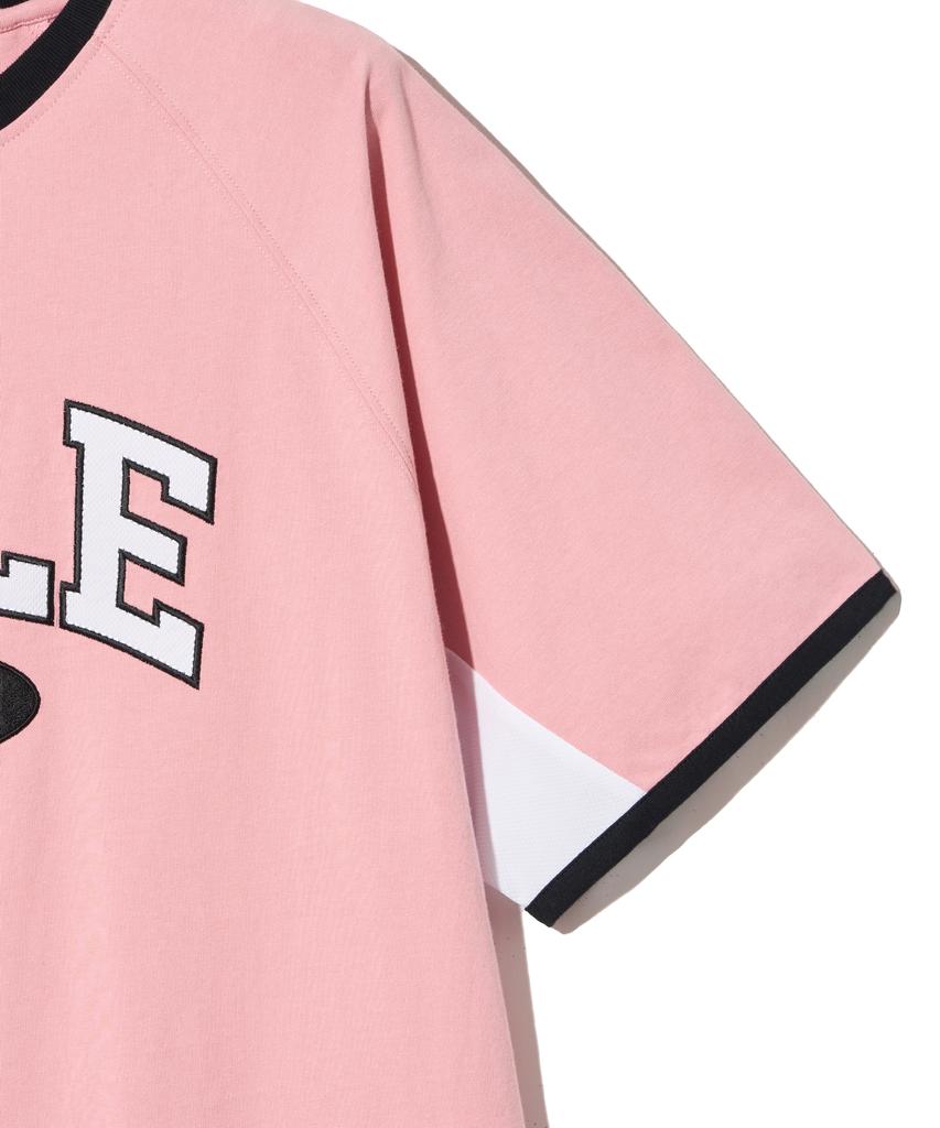 YALE Sporty Two-Tone Arch Short Sleeve T-Shirt Pale Pink