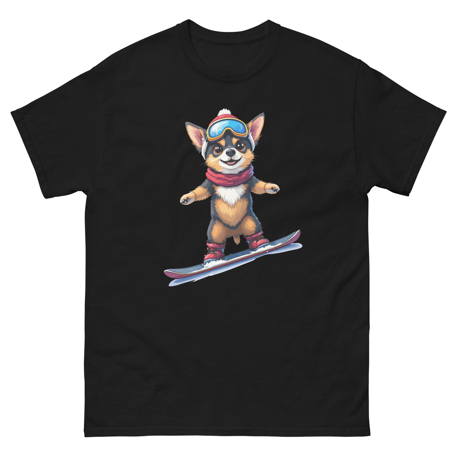 Cavalier King Charles Dog Snowboarding Fun Snowboard Design T-Shirt L