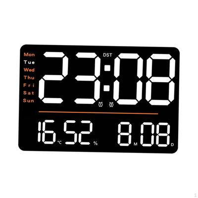 Digital Wall Clock Large Display LED Dst Week Days Timing 12/24H Time Mode with Date Big