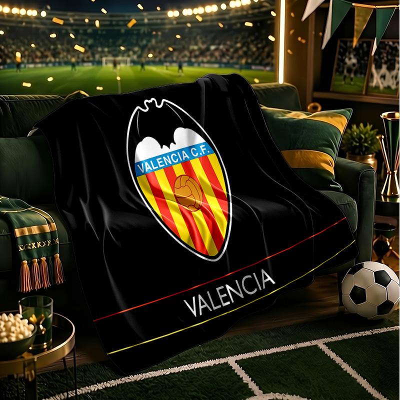 Valencia Crest Design Throws Blanket Flannel Blankets Plush for Couch Bed Gifts for Men Women Travel picnic blanket Christmas fan gifts