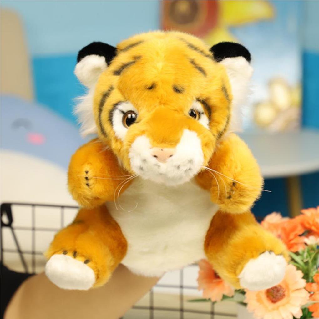 Tiger Hand Puppet Kids Plush Playthings Interesting Stuffed Animals Toys Plush Toy Birthday Gift Story Telling Decoration
