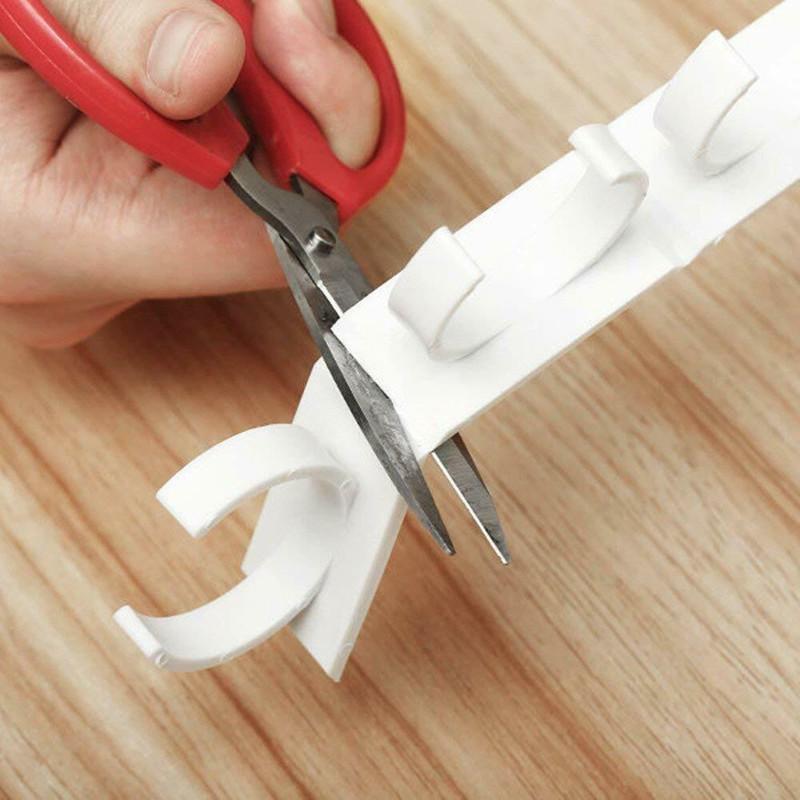 5 Pcs Wall Mount Home Kitchen Storage Rack Ingredient Spice Plastic Clip Rack Organizer Accessories Jars Spice Holder Tools