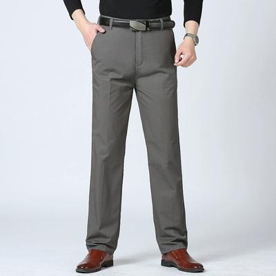 Summer Thin Men's Casual 100% Cotton Suit Pants Classic Business Fashion Stretch Trousers Male Clothes