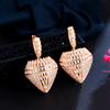 Three-Dimensional Large Diamond Shape Geometric Earrings, Super Flash Plated 18K Gold Micro-Set Zircon Earrings, Earrings.