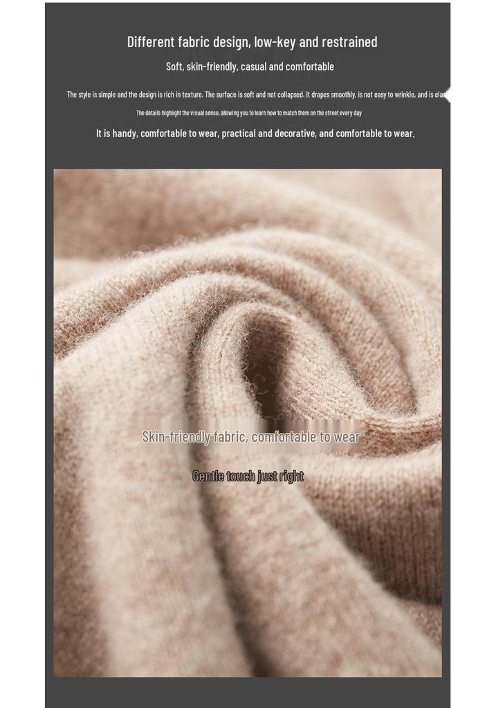 Men's Pure Wool Half-High Collar Solid Color Pullover Sweater - Loose, Plus Size, Warm Knitwear