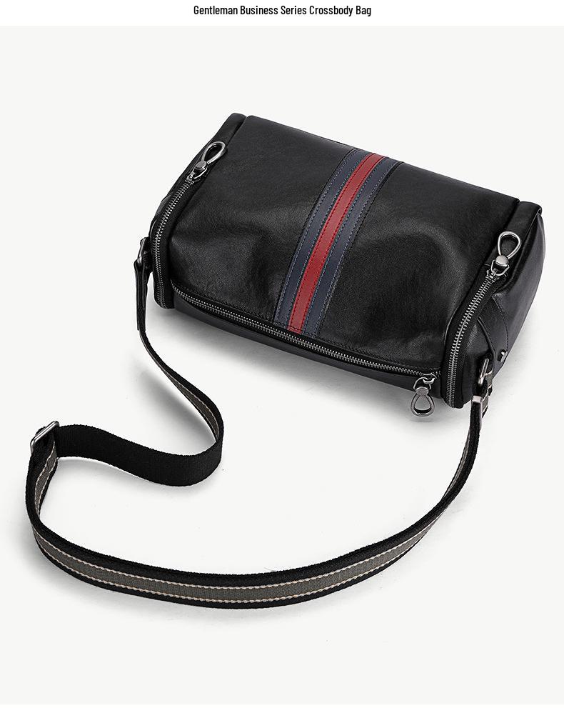 Trendy Men's Genuine Leather Messenger Bag - Casual, Fashionable, First Layer Cowhide Small Shoulder Bag