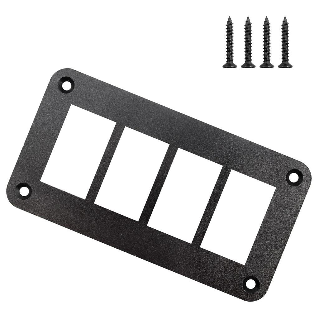 AUXBC Einweg-Panel-Halterung, 1 Satz Schwarzes Aluminium Wippschalter-Gehäusehalterung Geeignet für Autos, LKW, Schiffe, Wohnmobile