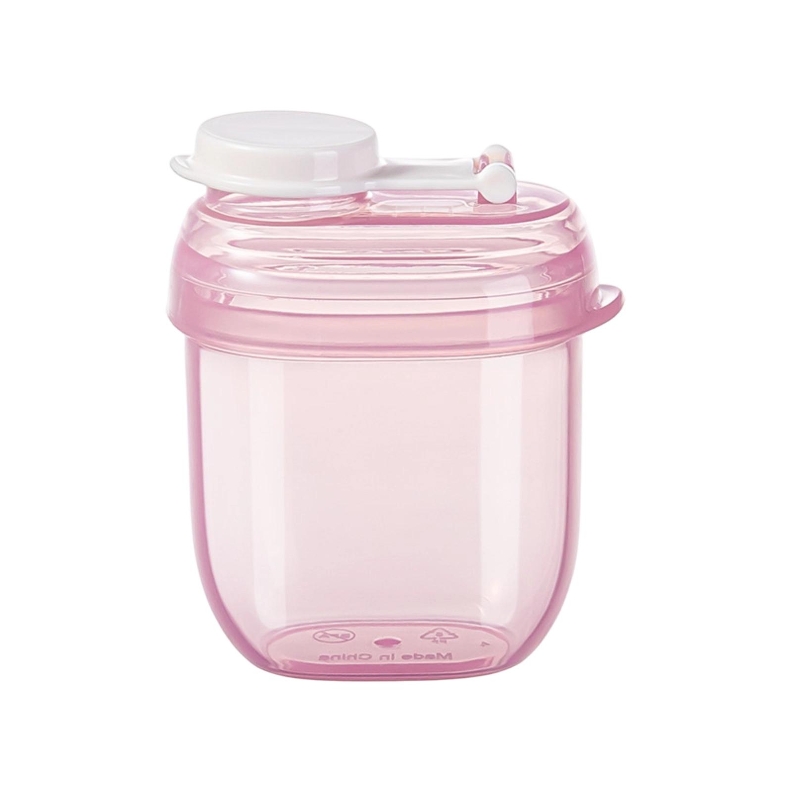 

Plastic Powder Dispenser Box with Airtight Lid and Measuring Spoon for Baby Formula Storage and Portion Control Suitable for Travel and Home Use One Size розовый