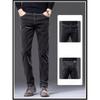 Men's Winter Padded Business Pants Solid Color Striped Casual Straight Corduroy Pants