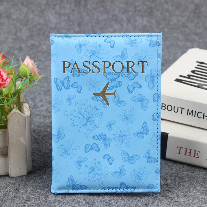 

Тримач для ID зі застібкою-літачком, гаманець для подорожей з ПУ шкіри, кілька відділень для карток, тримач для паспорта, обкладинка для паспорта для подорожей для чоловіків і жінок синій