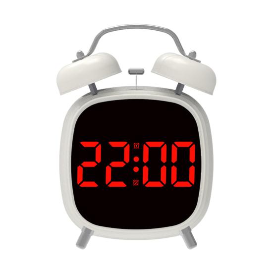 Liten digital vekkerklokke med LED-display Stor skjerm Snoozefunksjon Justerbar Batteridrevet Skrivebordsklokke