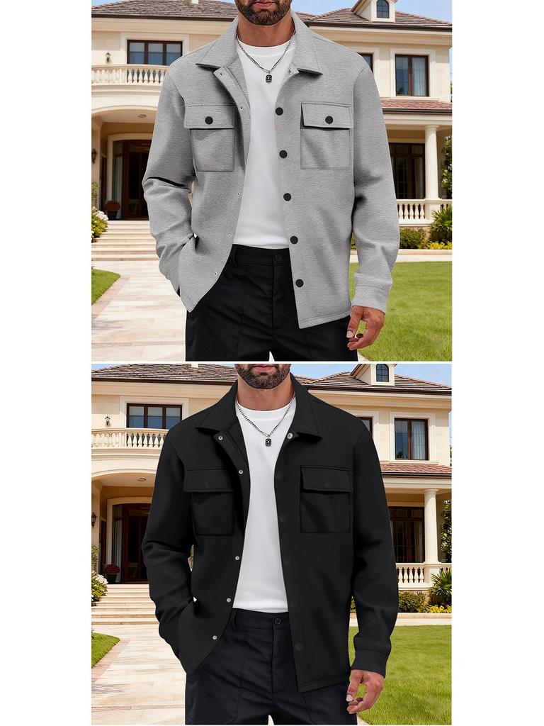 Men's Retro Heavy-Duty Fleece-Lined Single-Breasted Lapel Jacket