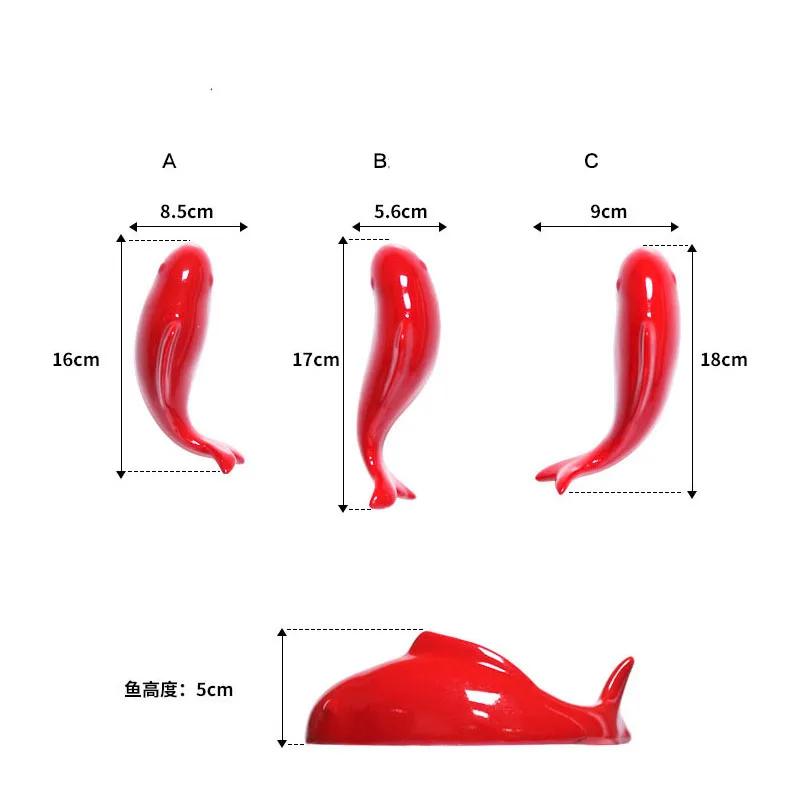 Ceramic Swimming Fish Hanging Wall Decoration Carp Background Living Room Decor Aesthetic Room Decoration Accessories