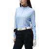 Fila Golf Series Knitted Comfortable Versatile Long Sleeve T-Shirt Women Tops Afternoon-Blue A11W445202F-LB