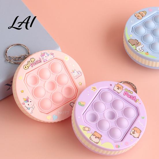 Game Machine Fidget Toy Push Bubble Console Keychain Stress Relief Mini Popping Purse Charm Backpack Bag Party Favors
