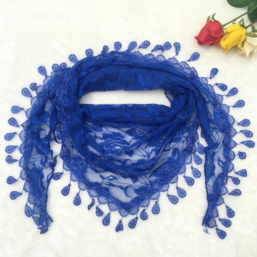 Tassels Chapel Hijab Scarf Lace Floral Hair Wrap Elegant Embroidery Lace Veil Spanish Mantilla