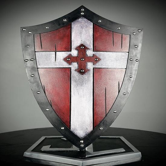 71.12 Cm Templar Shield Medieval Knight Red Cross Wooden Templar Shield Crusader Battle Damaged Heater Shield Best Gift