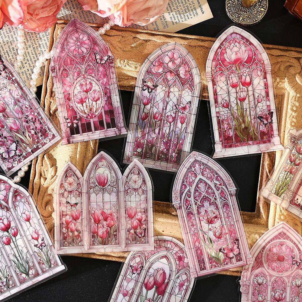 Journamm 10pcs/pack PET Vintage Sticker DIY Decor Junk Journal Stickers for Scrapbook Label Diary Album Planner