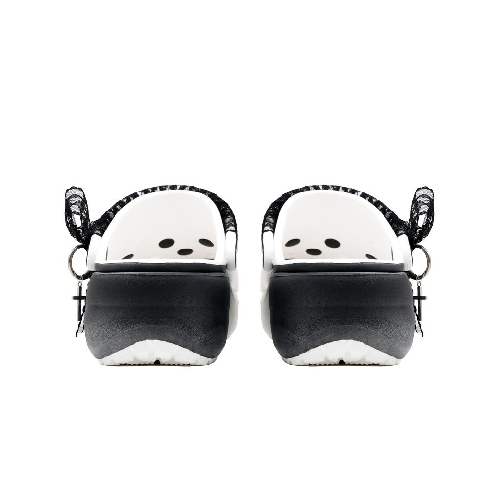 Crocs Classic Platform Clog Miss Baroque EVA French Lace Fashion Comfortable Versatile Hole Shoes Women's White