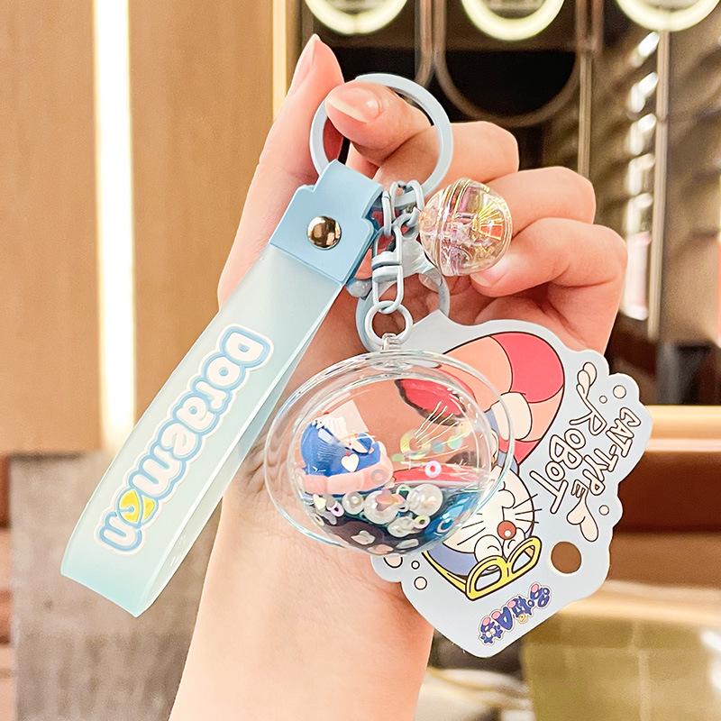 Refillable Sanrio Luminous Glitter Bubble Bead Keychain Pendant - Trendy Women's Bag Charm