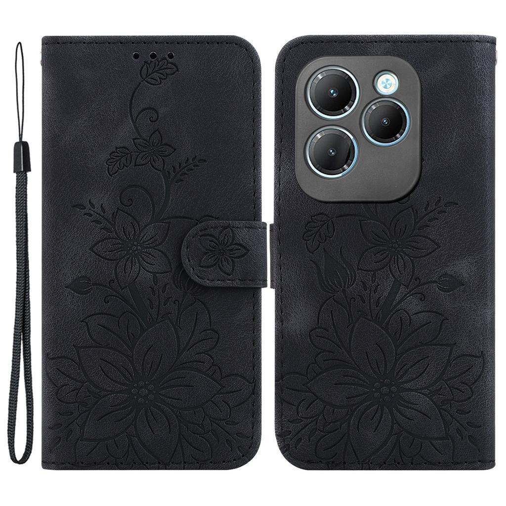 For Infinix Hot 40/40 Pro Case Card Slots PU Leather Wallet Phone Cover Flower Imprinted