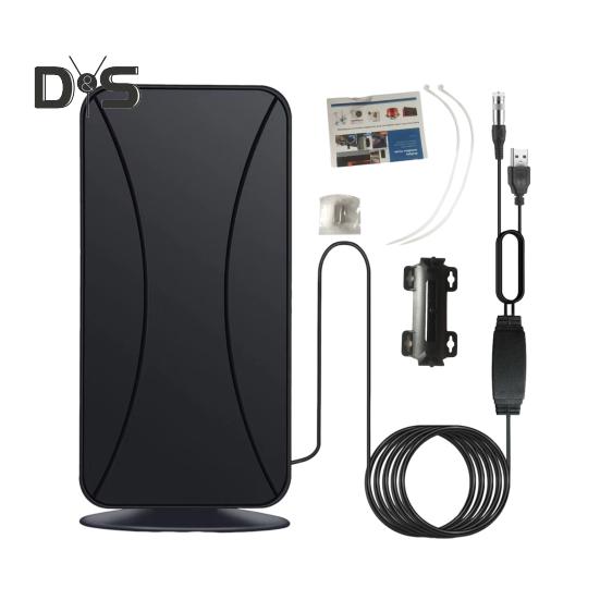 

Комнатная цифровая телевизионная антенна усилитель сигнала радиус действия 50-80 миль поддержка 1080p универсальная простая установка огнестойкая конструкция телевизионная антенна чёрный