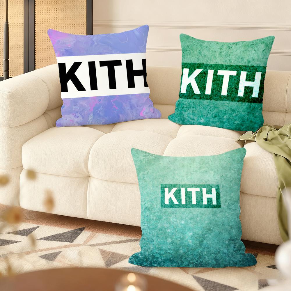 Classic Logo KKITH Cushion Cover Natural Linen Organic Fabric DoubleSided Printing Couch Pillow Covers Home Decor
