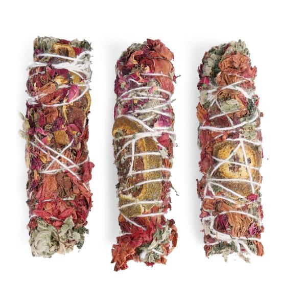 Bless-International Himalayan-Sage-Orange-Rose-Holy-Basil-Incense Premium-100%-Natural-and-Organic Handcrafted-4-Inches-Long